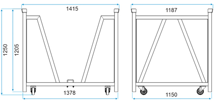 Aluminium Dolly for crowd barriers