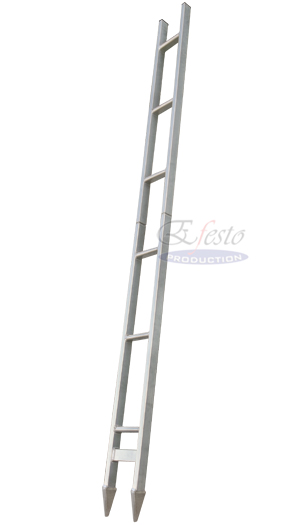 Scala in alluminio d'appoggio stretta - Tight aluminium support ladder -  Efesto Production - Angri (SA) Italy