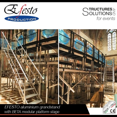 EFESTO aluminium grandstand with BETA modular platform stage -3