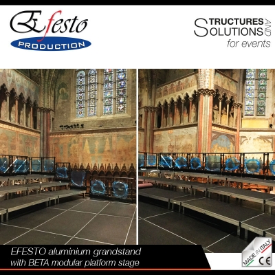 EFESTO aluminium grandstand with BETA modular platform stage -5