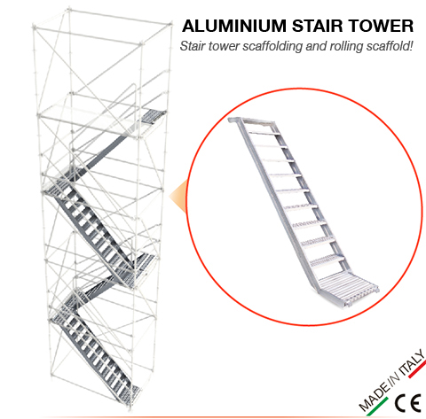 Aluminium tower staircases
